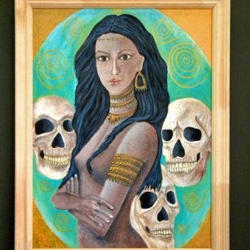Peinture intitulée "Ixtazihuatl" par Luz Garcia De Zielinski, Œuvre d'art originale