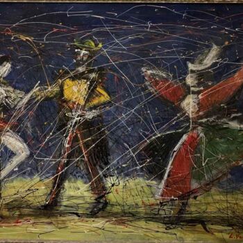 Pittura intitolato "Посвящение рыцарю" da Lavrent Vardanyan, Opera d'arte originale, Olio