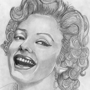 Drawing titled "Marylin Monroe" by Eric Schroedel, Original Artwork, Graphite