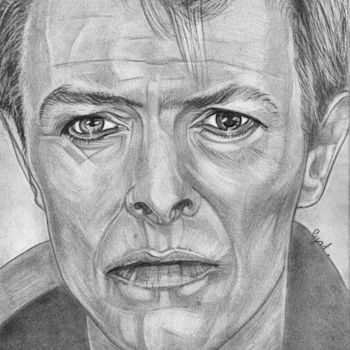 「David Bowie」というタイトルの描画 Eric Schroedelによって, オリジナルのアートワーク, グラファイト