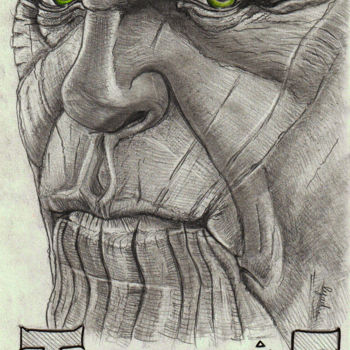 「Thanos」というタイトルの描画 Eric Schroedelによって, オリジナルのアートワーク, グラファイト