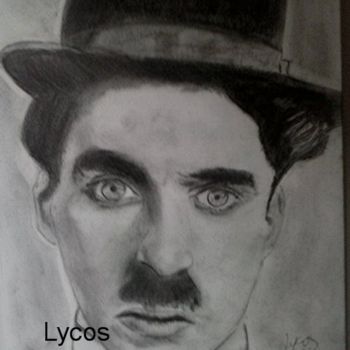Dessin intitulée "Chaplin" par Lycos, Œuvre d'art originale, Graphite