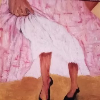 Painting titled "Pas de danse" by Lydia Jean, Original Artwork, Oil Mounted on Cardboard