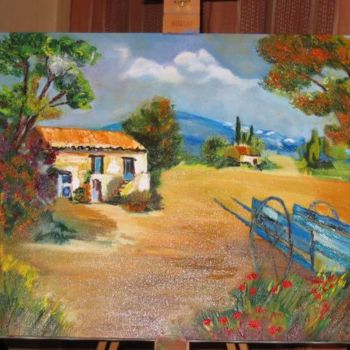 Painting titled "campagne" by Lyly, Original Artwork, Other