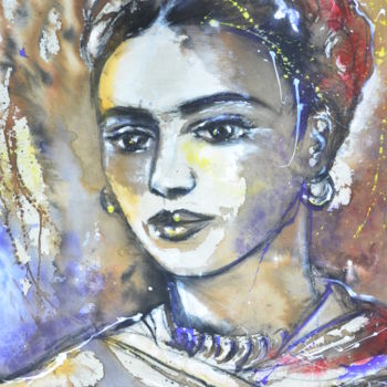 Pintura titulada "Frida Kahlo" por Lydia Roche, Obra de arte original, Pintura al aerosol
