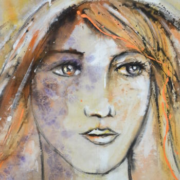 Картина под названием "Soleil" - Lydia Roche, Подлинное произведение искусства, Рисунок распылителем краски