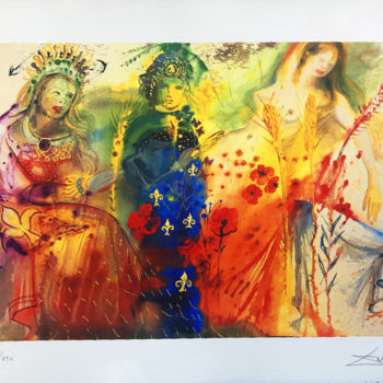Gravures & estampes intitulée "Salvador Dalì - L'E…" par Lydia De Ville, Œuvre d'art originale, Lithographie