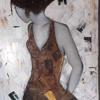 Ζωγραφική με τίτλο "La jeune fille a la…" από Lydia Troussier, Αυθεντικά έργα τέχνης, Λάδι