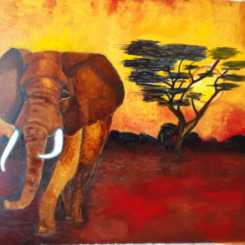 Peinture intitulée "Terre d'Afrique" par Lydie Frances-Ingles (dylie), Œuvre d'art originale, Huile Monté sur Châssis en bois