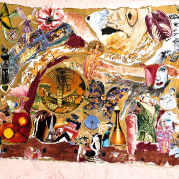 Collages titled "vague à l'âme" by Cactus, Original Artwork