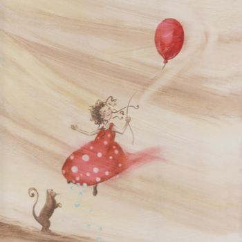 Ζωγραφική με τίτλο "ballon-2.jpg" από Lydie Lapalud, Αυθεντικά έργα τέχνης, Μελάνι