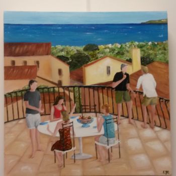 Peinture intitulée "En vacances" par Lyl, Œuvre d'art originale, Acrylique