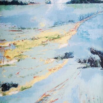 Malarstwo zatytułowany „Loire” autorstwa 'Lyn', Oryginalna praca, Olej Zamontowany na Panel drewniany