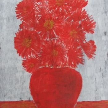 Painting titled "алые цветы" by Olga Tsigipko, Original Artwork