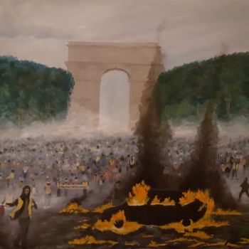 Peinture intitulée "Arc de triomphe 2019" par Marianne Lynch, Œuvre d'art originale, Huile