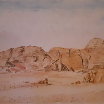 Peinture intitulée "Wadi rum" par Marianne Lynch, Œuvre d'art originale, Aquarelle