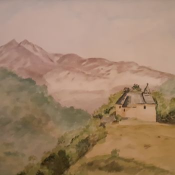 Peinture intitulée "Pyrénées" par Marianne Lynch, Œuvre d'art originale, Aquarelle