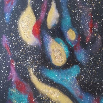 Schilderij getiteld "Clash of nebulae" door Lynda Stevens, Origineel Kunstwerk, Acryl