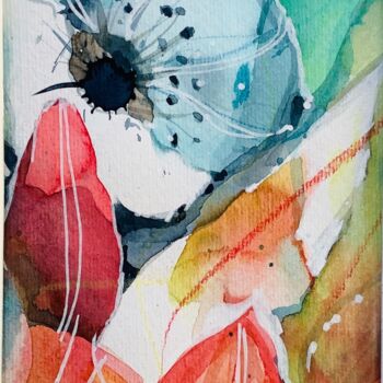 "Abstrakte Blumen" başlıklı Tablo Lyndwoorm tarafından, Orijinal sanat, Suluboya
