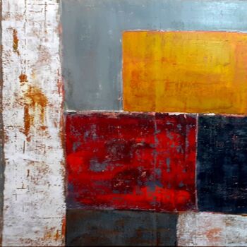 Painting titled "cubes" by Lyne Mangin, Original Artwork, Acrylic