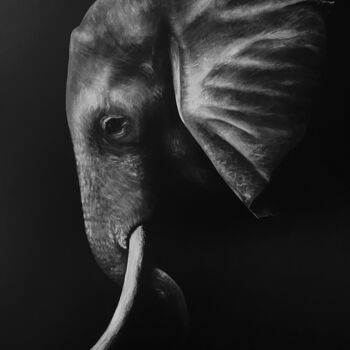 Peinture intitulée "Éléphant" par Lÿnn, Œuvre d'art originale, Acrylique