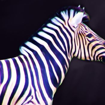 Цифровое искусство под названием "Grants Zebra" - Lynn A Marie, Подлинное произведение искусства, Цифровая живопись