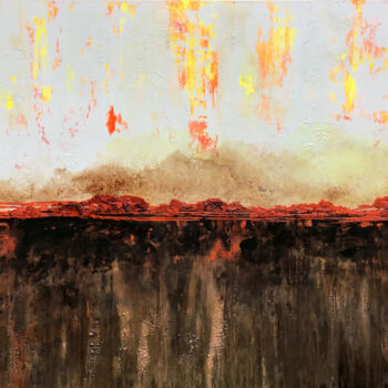 Картина под названием "Two Worlds Collide" - Lynne Godina-Orme, Подлинное произведение искусства, Акрил Установлен на Деревя…