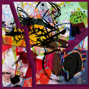「Parade Of Colours -…」というタイトルのデジタルアーツ Lynne Godina-Ormeによって, オリジナルのアートワーク, 2Dデジタルワーク プレキシガラスにマウント