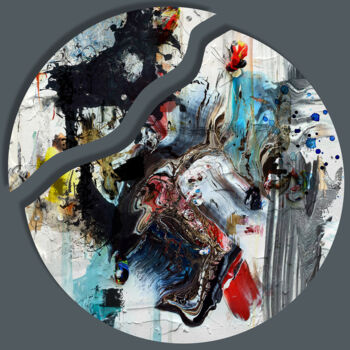 「Disturb The Peace -…」というタイトルのデジタルアーツ Lynne Godina-Ormeによって, オリジナルのアートワーク, 2Dデジタルワーク プレキシガラスにマウント