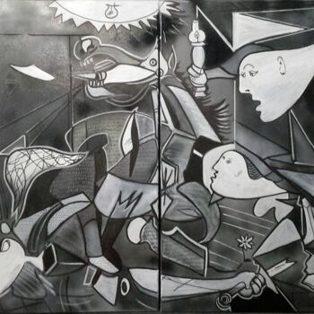 Schilderij getiteld "Picasso - Guernica…" door Lyric.P / H, Origineel Kunstwerk, Acryl