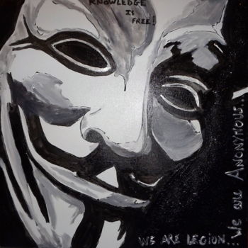 Schilderij getiteld "Anonymous V.2" door Lyric.P / H, Origineel Kunstwerk, Acryl