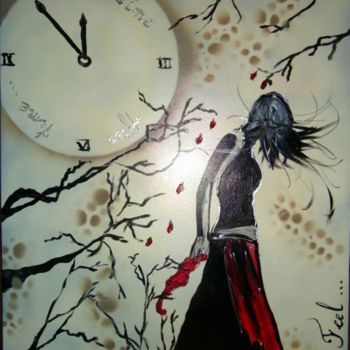 Malerei mit dem Titel "Time after time" von Lyric.P / H, Original-Kunstwerk, Airbrush