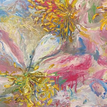 Картина под названием "Пионы отцвели." - Lysa Ostin, Подлинное произведение искусства, Масло