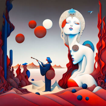 Arts numériques intitulée "Bleu blanc rouge" par Lysadie, Œuvre d'art originale, Peinture numérique