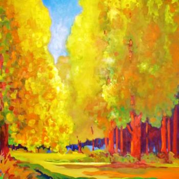 Painting titled "Automne" by Robert Lysiak, Original Artwork, Oil
