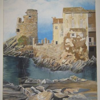 Malerei mit dem Titel "Paysage Corse." von Dominique Lysiak, Original-Kunstwerk