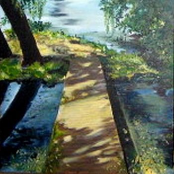Painting titled "Passerelle I." by Dominique Lysiak, Original Artwork