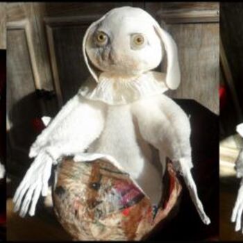 Sculpture intitulée "Marionnette : "Papa…" par Dominique Lysiak, Œuvre d'art originale