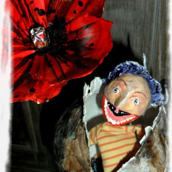 雕塑 标题为“Marionnette "papavé…” 由Dominique Lysiak, 原创艺术品
