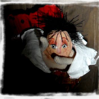 Γλυπτική με τίτλο "Marionnette "papavé…" από Dominique Lysiak, Αυθεντικά έργα τέχνης