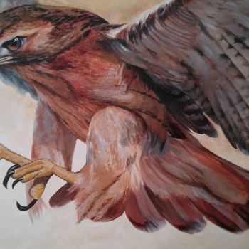 Peinture intitulée "Falcon" par L.Oliver, Œuvre d'art originale, Huile