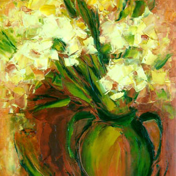Painting titled "Iris" by Lyuba Zahova, Original Artwork