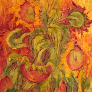 Pittura intitolato "Sunflowers" da Lyuba Zahova, Opera d'arte originale