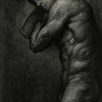 Schilderij getiteld "Male nude V" door Lyubomir Naydenov, Origineel Kunstwerk, Anders