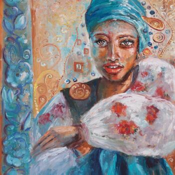 Картина под названием "Агата" - Lyudmila Bashuk, Подлинное произведение искусства, Масло Установлен на Деревянная рама для н…