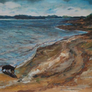 Malarstwo zatytułowany „The dog is resting” autorstwa Lyudmila Chupina, Oryginalna praca, Pastel