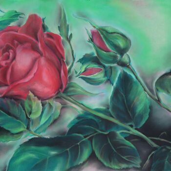Malarstwo zatytułowany „Rose” autorstwa Lyudmila Chupina, Oryginalna praca, Pastel