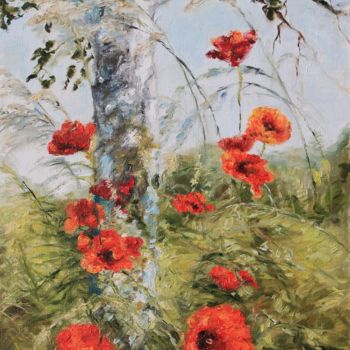 Painting titled "Полевые маки" by Zakharova Elena Iurevna, Original Artwork