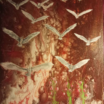 「Ангельские птицы.jpg」というタイトルの絵画 Николай Константинович Давидовскийによって, オリジナルのアートワーク, アクリル