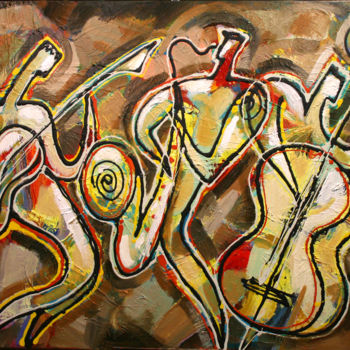 Painting titled "Jazz" by Leon Zernitsky, Original Artwork, Acrylic